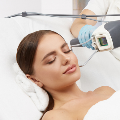 young woman getting UltraMD Laser treatment